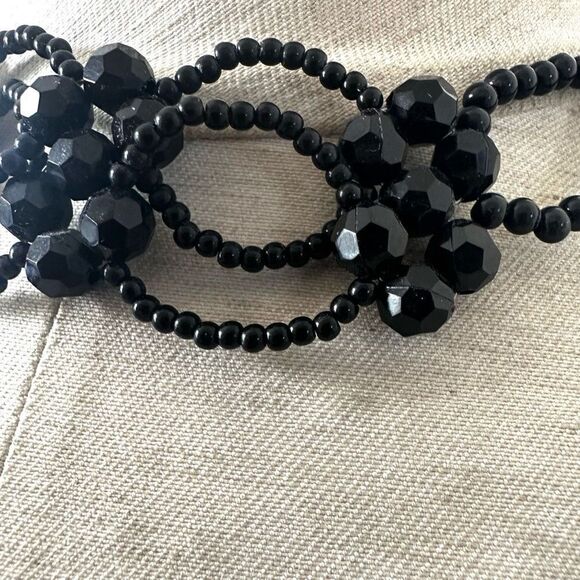 Cookie Lee black seed  and beaded choker necklace - Picture 7 of 7